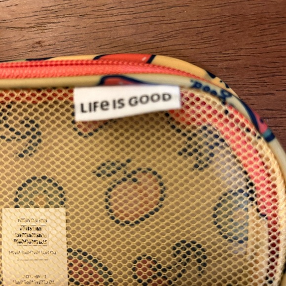 Life Is Good Fruit Print Pouch - Yellow and Orange - Picture 2 of 6